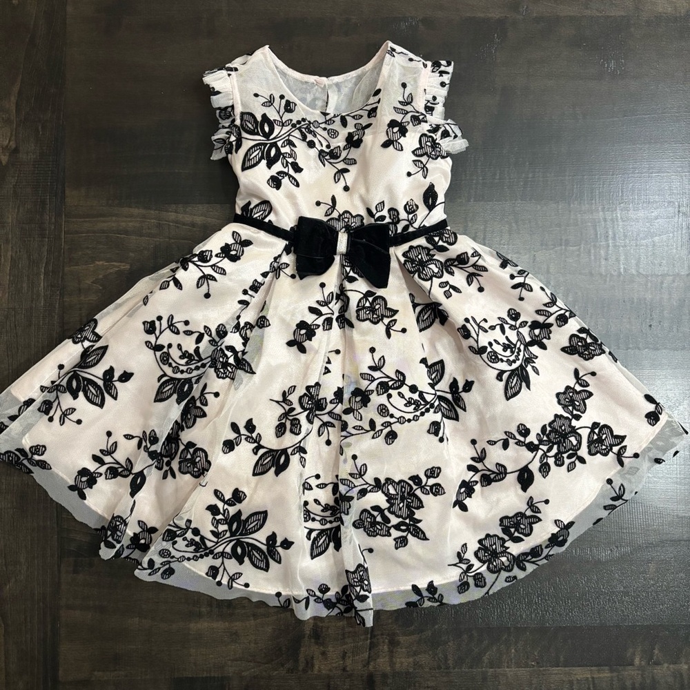 Jona Michelle soft pink/cream and Black Floral Dress